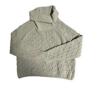 Moon & Madison Textured Knit Turtleneck Sweater - Sage